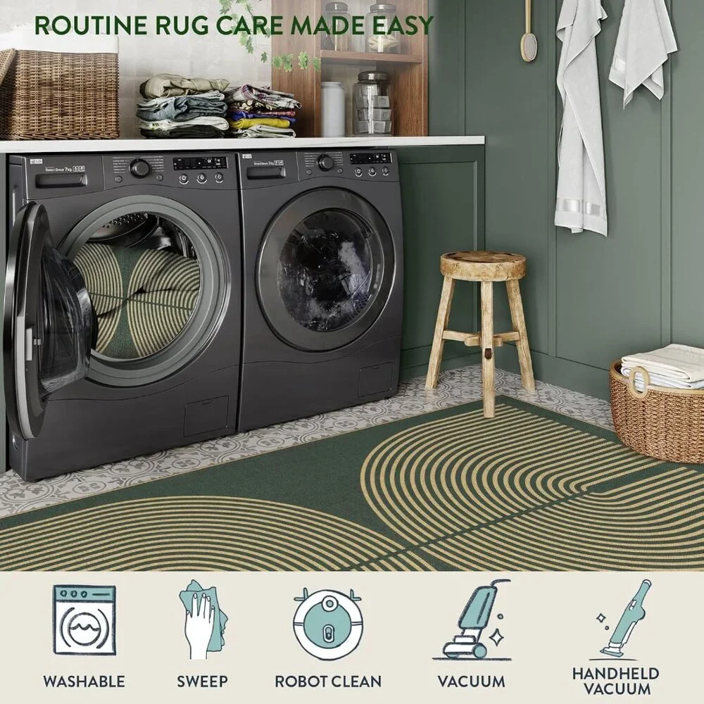 New Modern Rainbow Easy Jute Kitchen Runner, 2x8 Indoor Outdoor Runner Rug
